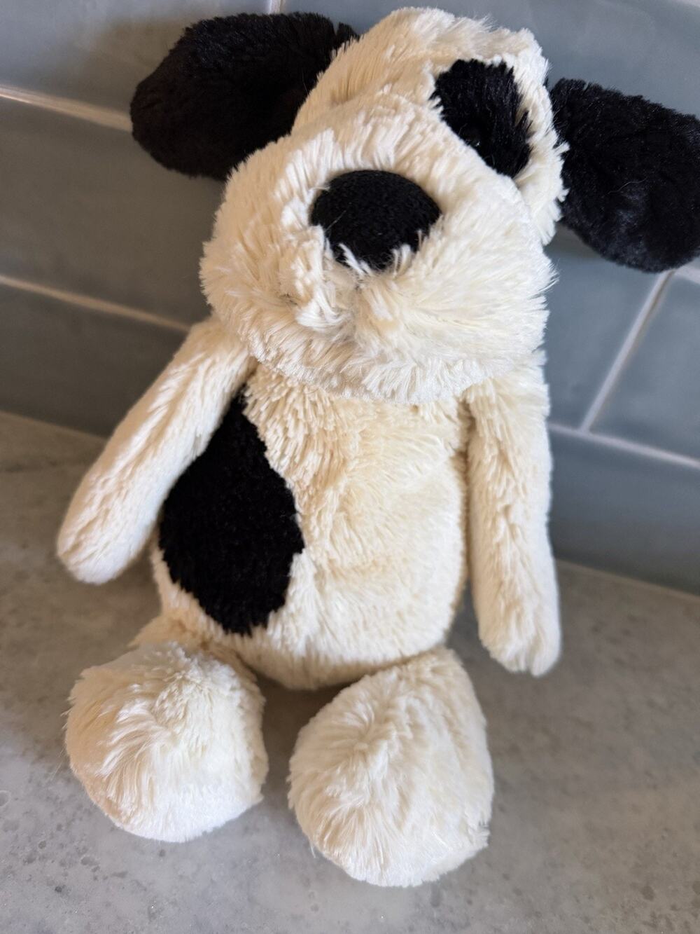 Jellycat London Bashful Puppy Dog Doggy 8” Mini Black & White Lovey Plush